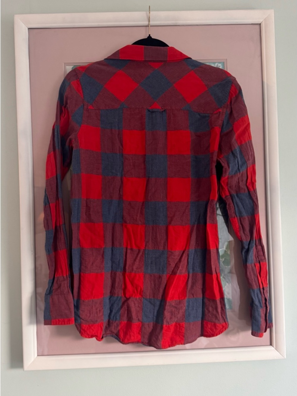 J. Crew Red and Navy Plaid Button-Down Shirt - Picture 2 of 3